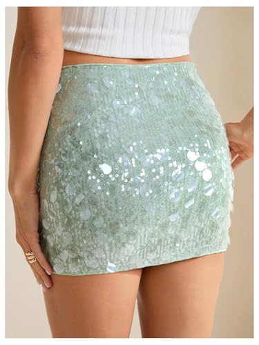 SOLY HUX Women's Sequin Mini Skirt Sparkly Y2k Low Rise Bodycon Going Out Skirts Party Club Concert Outfits2
