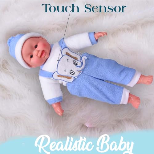 Image of Happy Baby Laughing Musical Boy Doll with Touch Sensors & Sound for Kids (Girls & Boys), 40H x 25L x 13W cm (Medium, Multi-Color)