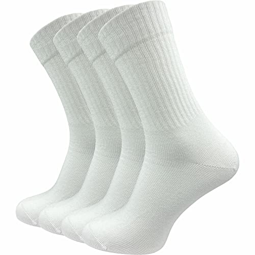 GAWILO Tennissocken für Herren (4 Paar) | sehr hochwertige Sportsocken | Retro Socken mit verstärkter Ferse und Spitze (as3, numeric, numeric_39, numeric_42, regular, regular, weiß, 39-42) Cover
