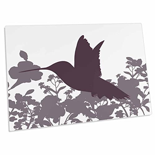 3dRose Janna Salak Designs Birds - Hummingbird Garden Purple - Pad de escritorio miniatura 1