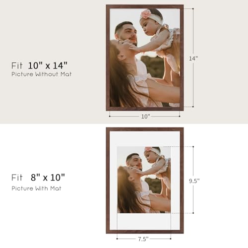 puthiac 10x14 Oak Wood Picture Frame - 10"x14" Poster Frames for Wall, 10x14 Picture Frames for Wall, 10 x 14 Picture Frames, 10 x 14 Frames for Wall(1 Pack, Walnut)