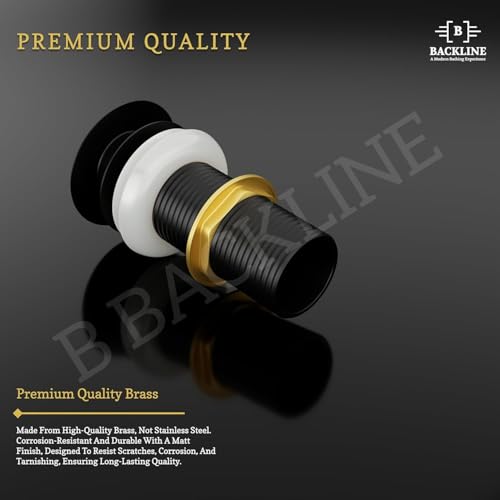 Image of Backline Brass 5-Inch Pop up Waste Coupling for Wash Basin | 32 MM Drain Out let System Full Thread Waste Coupling For Basin (Black Matt)