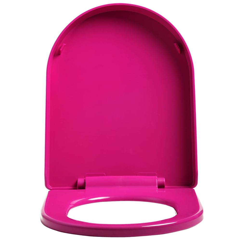Ldhsjh Fuchsia Elongated U-Shaped Toilet Seat, Quiet Slow Close Anti-Slam, Easy Assembly Clean, Durable Pp Material, Colorful Seat, Elongated, Quiet, Toilet, Close, Slow, Shaped, Anti