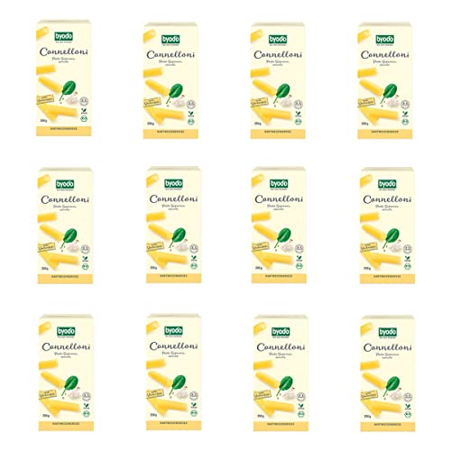 Byodo Cannelloni Semola 250g 12er Pack - 100% Bio-Hartweizengrieß, Authentische italienische Pasta...