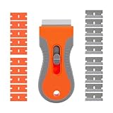 wilcractk Ceranfeldschaber Glasschaber Mit Metall Und Kunststoff Klingen Orange Klebereste Entferner Für Fenster Küche Aufkleber Kratzer Reinigung Vielseitig Einsetzbar