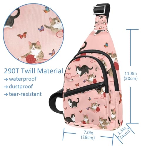 Sac à dos à bandoulière polyvalent pour entraînement et voyage avec sac banane motif chats - 4