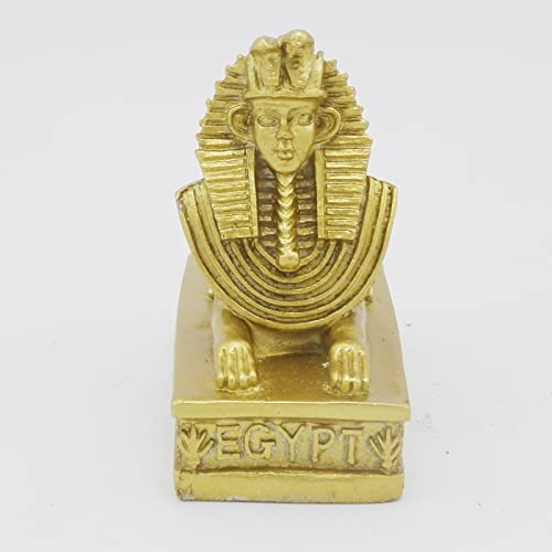 Image of Aquarium Sphinx Lion Fish Tank Decorations Ancient Egypt Reptile Turtle Lizard Spider Tanks Terrarium Egyptian Decor Ornament Pet Gold