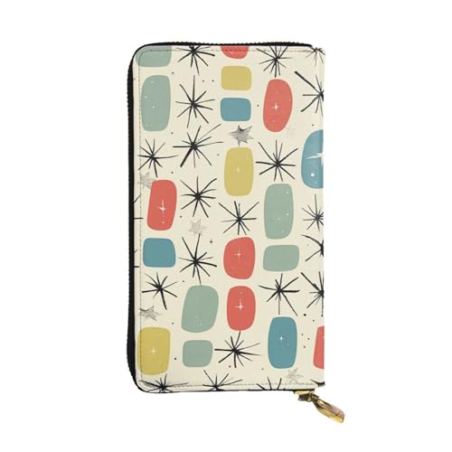 Portefeuille en cuir femme motif rétro porte-monnaie et porte-cartes
