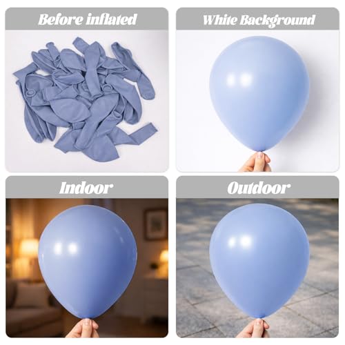 Image of Voircoloria 90pack Dusty Blue Balloons Different Size 18 /12 /10 /5 Inch Dusty Blue Balloon Garland Arch Kit for Graduation, Wedding, Birthday, Baby Shower, Anniversary Party Decorations