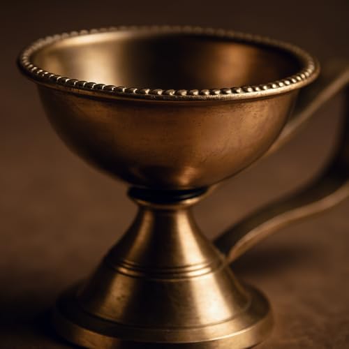Image of Brass Kapoor Dani for Puja | Karpur Diya Kapoor Dani Brass with Handle | Brass Kapoor Diya for Puja | Kapur Diya for Aarti | Brass Kapoor Dani for Home Temple