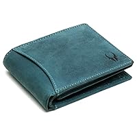 WildHorn Blue Hunter Leather Wallet for Men I Top Grain Leather I RFID Protected I 11 Card Slots I 2 Transparent ID…
