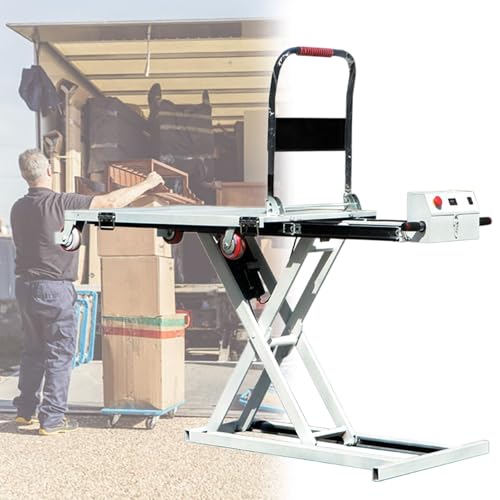 Carro elevador hidráulico eléctrico, capacidad de 270 kg, 102 cm de altura, acero resistente, manejo eficiente de materiales y espacio de trabajo, ideal para almacenes, fábricas y talleres