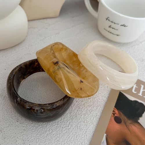 Irregular Square Acrylic Chunky Bangle Bracelets for Women Punk Resin Cuff Bangle Bracelet Set Fashion Colorful Large Statement Bracelets4