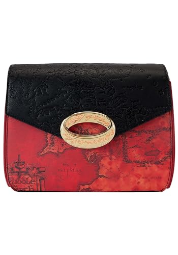 Loungefly WB Lord of the Rings The One Ring Crossbody Bag | Adult Bags Red Map of Middle-Earth Purse