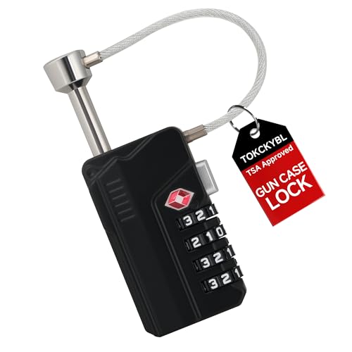 TOKCKYBL Upgraded Professional TSA Approved Gun Case Lock Heavy-Duty Cut-Resistant & Child-Safe Security Padlock for Firearms Pistols Rifle Cases and Travel Luggage