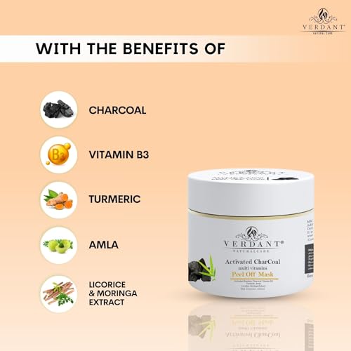 Image of Activated Charcoal Peel Off Mask With Bamboo Charcoal, Turmeric, Vitamin B3 & Licrorice |No Paraben, Silicones -100g