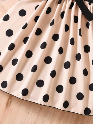 Image of TAGAS Girls Polka Dot Print Ruffle Trim Belted Dress||Dress for Girl || Fit & Flare Dress|| Short Sleeve Dress for Kids || Casual Dress||(KD-105)