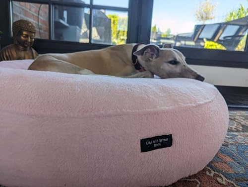 EDEL&SCHNELL Bezug für Hundebett Flocke Hundebettbezug in rosa aus weichem Fleece Ersatzbezug für Hundebett mit 125 cm Durchmesser