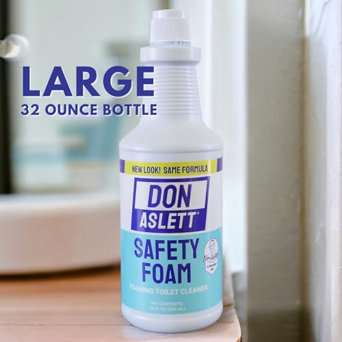 Image of Don Aslett Safety Foam Toilet Bowl Cleaner (32 Oz Bottle, Pack of 2) Acidic Detergent and Deodorizer | Cleans Hard Water and Mineral Stains in Porcelain Toilets
