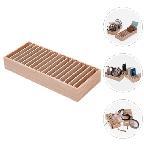 DECOMELODY Organisateur de Bandeaux en Bois Massif à 17 Compartiments, Support pour Élastiques à Cheveux et Bijoux, Boîte de Rangement Cosmétique pour Chambre à Coucher, Présentoir Pratique – vue 3