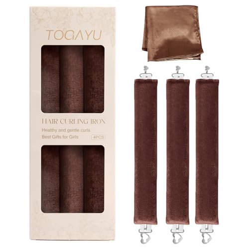 Togayu Heatless Curls, Heatless Curls Overnight Hair Care Set - Jumbo Velvet Hair Curlers to Sleep