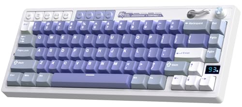 Image of RK ROYAL KLUDGE M65 Wireless Mechanical Keyboard with Volume Knob, 60% Tri-Mode Gaming Keyboard 2.4G /BT /USB-C, Gasket Mount, Battery Display, PBT Keycaps, Hot-Swappable Cream Switch, Blue
