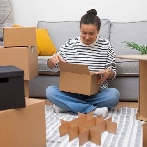QUMIIRITY Versandkarton-Teiler 5 Stück Kartonverpackungsbox Mit Trennwänden Für Glaswaren Sicherer Schutz Effektiv Gegen Druck Und Stöße Einfach Montierbar Vielseitig Für Umzug Und Lagerung