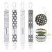 Babygoal Baby Plastic Pacifier Clips for Boys, 4 Pack with Pacifier Case for Teething Toy & Baby Shower Gift Fits All Pacifier Styles for Girls and Boys 4PS07-HZ