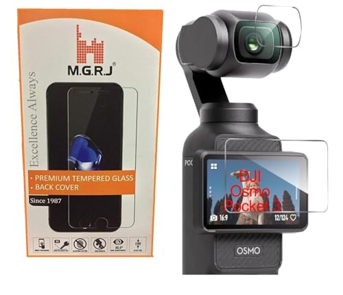 Image of M.G.R.J Tempered Glass Screen Protector for DJI Osmo Pocket 4 /3 Camera (2 P'cs Set)