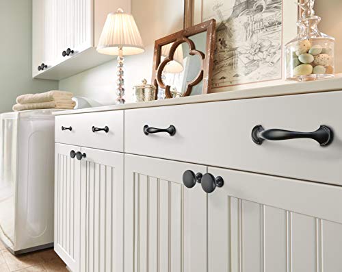 Amerock | Cabinet Knob | Matte Black | 1-1/4 Inch (32 Mm) Diameter | Edona | 25 Pack | Drawer Knob | Cabinet Hardware #TOP3