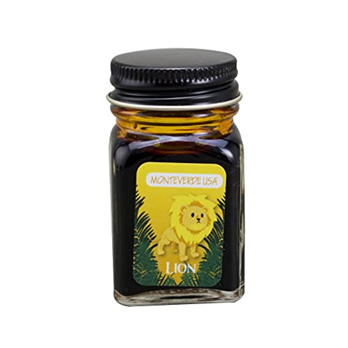 Image of Monteverde Jungle Fountain Pen Ink, 30ml, Lion (Yellow) | Animal-inspired fountain pen ink with bold color, smooth flow, and creative writing personality.