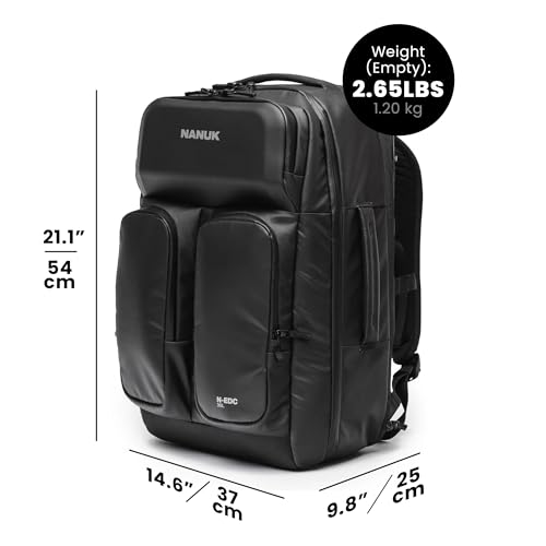 Image of NANUK N-EDC 35L Carry-On Travel Backpack - Water-Resistant Laptop Backpack for Work Travel and Everyday Carry - Compact & Expandable, TSA-Ready, Smart Organization - Black