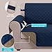 U-NICE HOME Reversible Sofa Cover Couch Cover for Dogs with Elastic Straps Water Resistant Furniture Protector for Pets Couch Cover for 3 Cushion Couch (Sofa, Navy/Taupe)