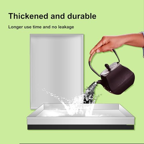 Generico Vaschetta di Raccolta condensa in Acciaio Inox per condizionatori d'Aria, vaschetta di Raccolta e drenaggio dell'Acqua per Interni/Esterni, per prevenire perdit