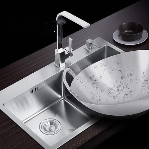 Wok de acero inoxidable tradicional, fondo plano, 47 cm miniatura 3