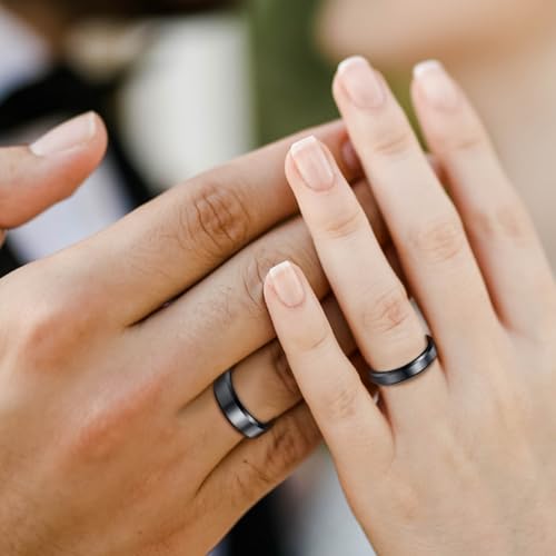 Personalized Ring for Couples 4mm 6mm Silver Gold Plated and Silver Rose Gold Plated Customized Tungsten Engraved Engagement Wedding Band4