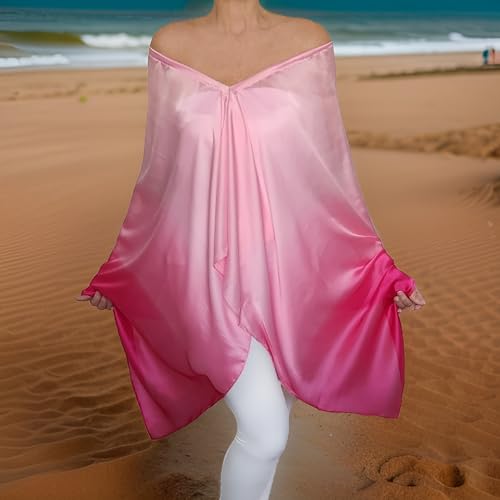 Long Ombre Scarf Silky Wrap Summer Wedding Shawl Lightweight Spring Poncho Cape Plus Size Pool Coverup3