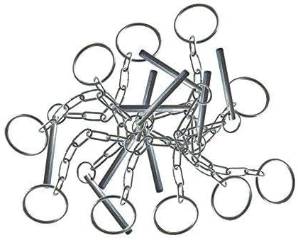 Builders Trestle Replacement Steel Pin - 9.5mm Diameter, Securing Ring & Chain (Bag of 10) Zinc Plated