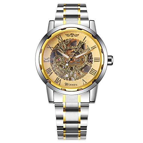 Preisvergleich Produktbild Winner Mechanische Herrenuhr, Skelett, Edelstahl, luxuriös