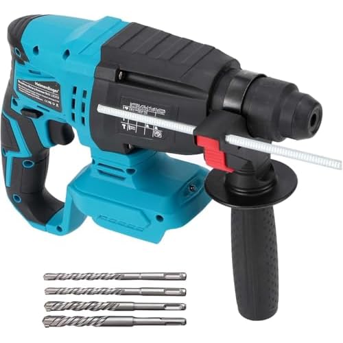Rotary Hammer Drill with Dual 21V 4.0Ah Batteries Heavy-Duty Electric Hammer