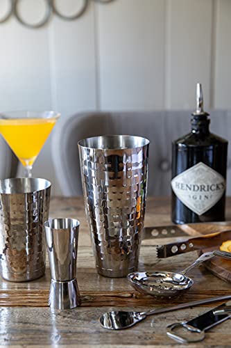Image of Barcraft 8-Piece Silver Cocktail Shaker Set | Premium Gift Box with Jigger, Ice Tongs, Spoon, Bottle Opener, Pourers | Stainless Steel Cocktail Set for Home Bartenders by thinKitchen