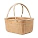 Produktbild Große Kapazität Rattan beweglicher Picknick-Korb Supermarkt Grocery Shopping Basket Haushalt Woven Basket Fruit Snack
