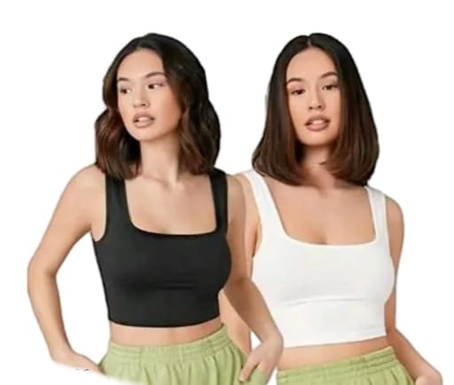 Tank Top Women and Girls Ribbed Square Neck Combo Tops & Tunics-picture-31