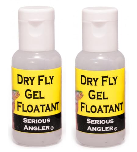 Dry Fly Gel Floatant Twin Pack - Advanced Formula Provides a Durable Hydrophobic Shield Keeping Flies Dry and Riding High Like Natural Insects Even in Rough Water. Made in the USA.