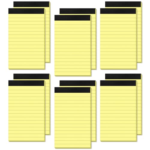 12 Stück Notizblock Klein A7 To Do Listen Block Gelb A7 Notizzettel Linierter Block 30 Blatt pro Schreibblock Kleine Notizblöcke A7 Liniert Schreibblock Kleiner Notizblock A7 Ersatzblöcke für Arbeit