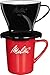 Melitta Kaffee-Set, Kaffeehalter für Filtertüten und Porzellan-Tasse, Kaffeefilter 1x2 Standard, Kunststoff und Porzellan, Schwarz und Rot, 217915