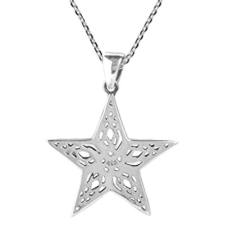 AeraVida Intricate Celtic Knot Star .925 Sterling Silver Pendant Necklace | Delicate Sterling Silver Necklace for Women | Vintage Long Necklaces for Women | Necklace Women Jewelry | Mother’s Day - Image 4