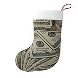 SDEGTHO Bas de Noël traditionnels en vrac en forme de dollars américains en peluche douce pour sapin de Noël cheminée de vacances