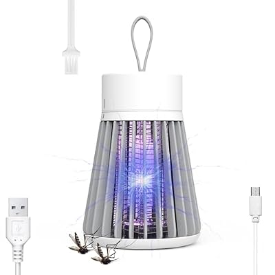 Bug Zapper, Rechargeable Mosquito Zapper with UV Light, Hanging Portable Electric Insect Trap, USB Powered Fly Killer for Indoor Outdoor Use, Bedroom, Kitchen, Patio, Camping