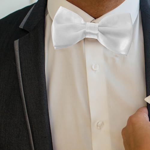 Juego de fajín y corbata de moño para hombre blanco miniatura 3